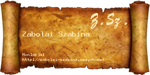 Zabolai Szabina névjegykártya